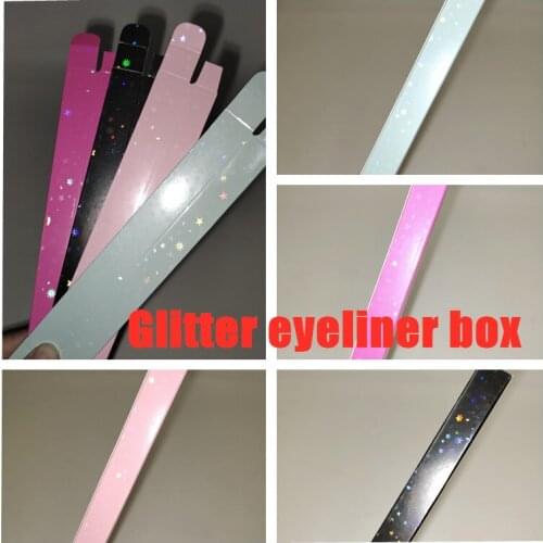 Glitter Print logo Eyeliner Boxes Packaging Empty Glitter Soft Eyeliner Boxes For Eyeliner Lash Glue Pen Private Label Package