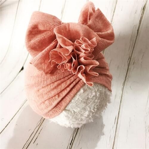 Cute Baby Girls Boys Bow Flower Lace Turban Hats Beanies Cap Princess Toddler Kids Infant Head Wrap Headband Cap Skull Beanie
