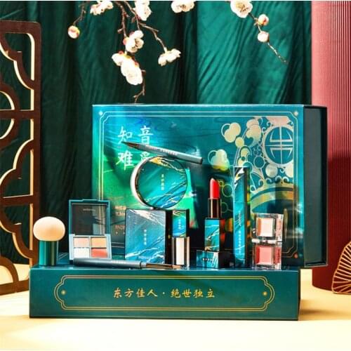 10pc Makeup Set Mushroom Head Foundation Cream Eyeliner Finishing Powder Mascara Blush Matte Lipstick Eyeshadow Gift Cosmetic