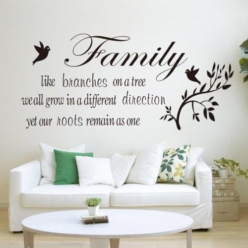 Home Room Decor Mural Wallpaper Family Like Branches on a Tree Vinyl Wall Art Quote Words Decal Removable Wall Art AY1906