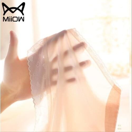MiiOW 3 PCS of Ice Silk Underwear Womens Lace Seamless Mid-waist Student Korean Style Ultra-thin Sexy Transparent Briefs Women