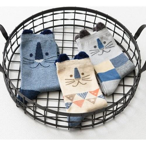 "I Look Like " Winter Autumn Style Women Cartoon Funny Lion Socks Long-staple Cotton Women Sock Creative Calcetines 10678