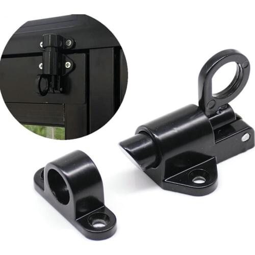 New 1pcs Window Gate Security Pull Ring Spring Bounce Door Bolt Aluminum Latch Lock