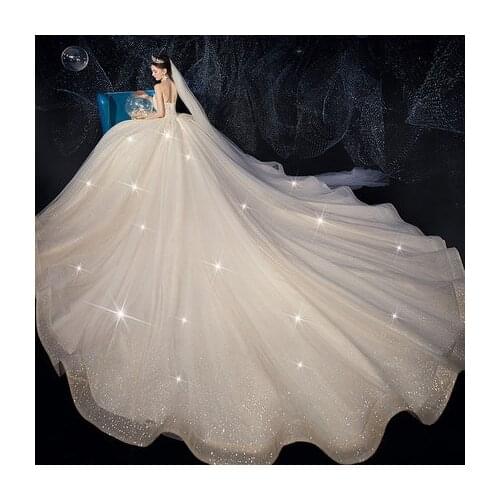 Boho Wedding Dress Strapless Sleeveless Lace Up Ball Bridal Gowns Novia Do Luxury Elegant 2021