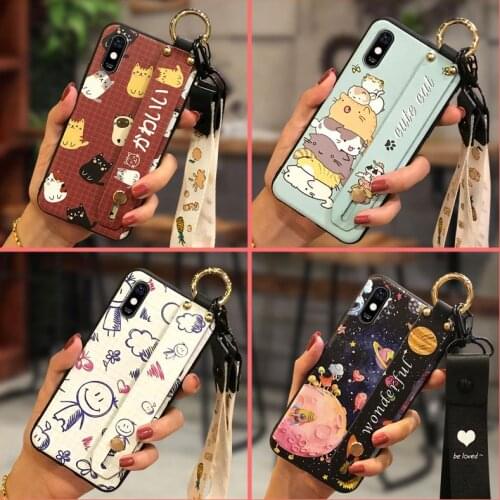 Wrist Strap For Woman Phone Case For TP-Link Neffos C9S Cartoon Original Wristband Silicone