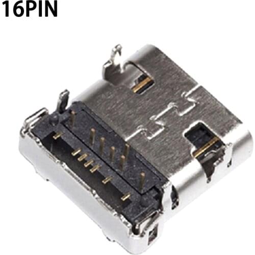 20pcs Micro USB 16 Pin C Type DIP SMT fast charge Female Connector For Mobile Phone Mini USB Jack Charging Socket Four feet plug