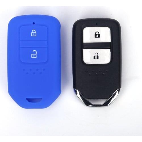 2 Button Silicone Smart Car Key Cover For Honda XR-V Jade New Fit Black Red Powder Blue Key DIY Protective Cover Anti-drop