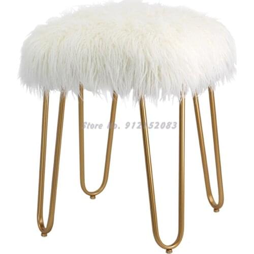 Nordic fashion dressing stool chair changing shoe stool net red long hair light luxury bedroom stool dressing table makeup stool