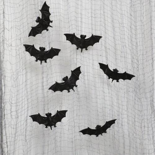 6Pcs Halloween Decorations Simulation Soft Rubber Bat Horror Tricky Props Holiday Decoration Props