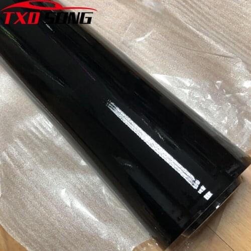 Good quality Motorcycle Decal Wrap Vinyl Adhesive Super Glossy Piano Black Film with Air Bubble Release Car Roof Hood Sticker