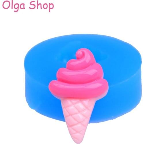 XYL123 29mm Ice Cream Silicone Mold - Fondant, Dessert, Cake Decorating Tools, Chocolate, Gum Paste, Resin Polymer Clay, Icing