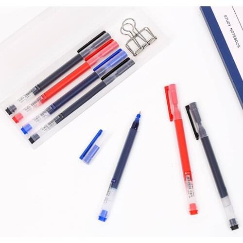 Youpin Gel Pen Office Students Giant Write Bulk Pen Bullet Water Pen 0.5mm Black Blue Red Black Pen Exam Dedicated Pen 12PC