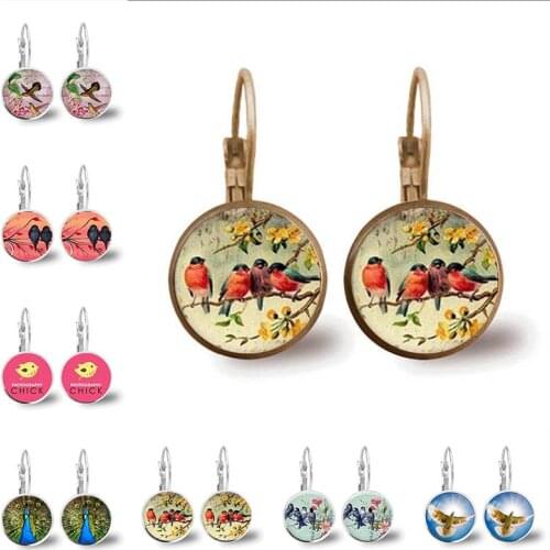 Retro Women Glamour Antique Bird Art Earring Earrings Wedding Party Jewelry Fashion Peacock Hummingbird Earrings