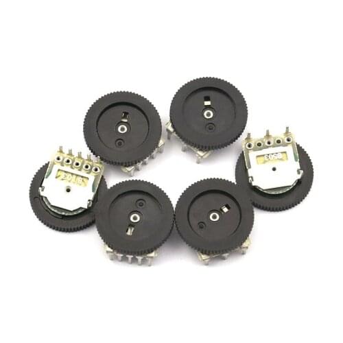 10pcs 1K 2K 5K 10K 20K 50K 100K B103 Gear Dial Potentiometer Potentiometers for Radio MP3/MP4 Volume Adjustment Switch