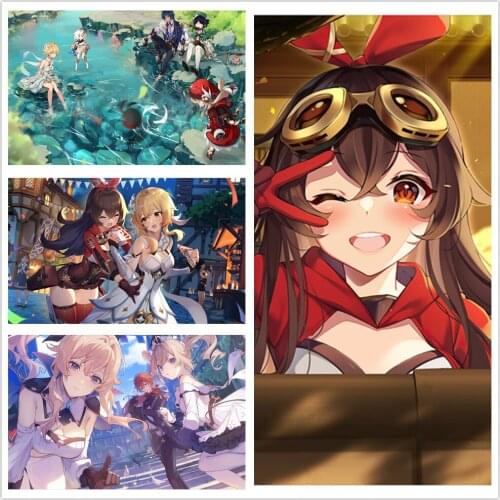 5D Diamond Painting Wall Art Cartoon Anime Genshin Impact Embroidery Full Drill Mosaic Cross Stitch Kits Living Room Home Decor