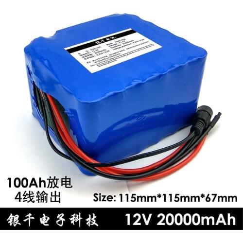 12V 20000 mAh / 20Ah Lithium Battery High Capacity Battery Golf Excursions car battery Electric car battery current 100A