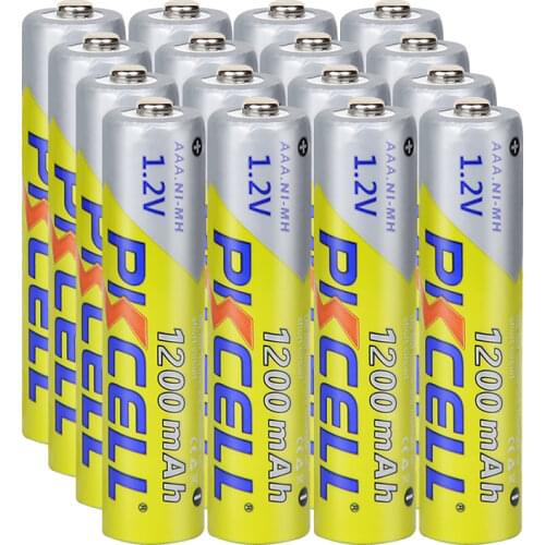16Pcs PKCELL 1.2V Ni-MH AAA Rechargeable Battery 1200MAH AAA NIMH Batteries For Home TV remote control,Childrens Toys