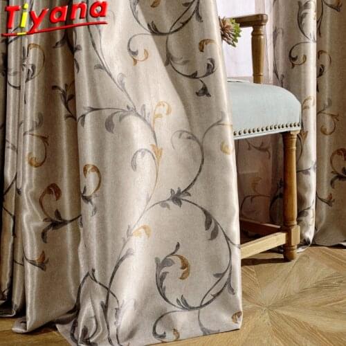 American Idyllic Rattan Leaf Blackout Curtain for Living Room Modern High-quality Leaves Window Drapes for Bedroom Balcony* VT