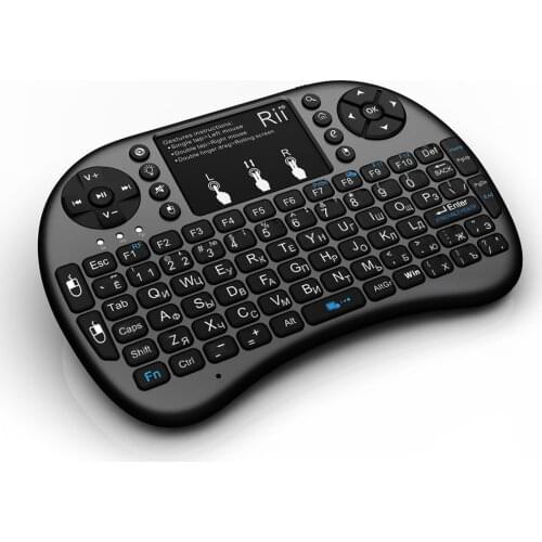 Rii i8+ 2.4G Wireless Mini Gaming Keyboard Backlit Russian Hebrew Remote Control Touchpad Mouse For Smart Android BOX Tablet PC