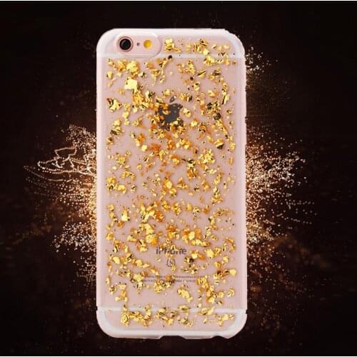 Bling Glitter Gold Foil Clear Case Silicone Cover For iPhone 11 12 POR X XR XS MAX 7 8 PLUS SE 2020 5s 6S Case Shiny TPU Coque