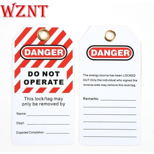 12PCS free shipping PVC Safety Lockout padlock tag tuff tags do not operate tag Content can be customized plastic package