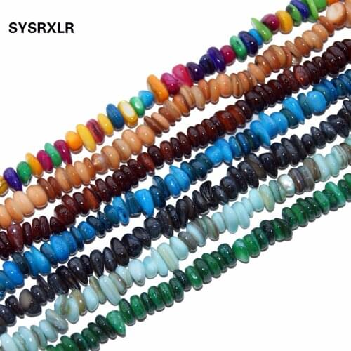 Wholesale Natural Gravel Shape 11 Colors Dye Color Shell 5-8 MM Stone Beads For Jewelry Making DIY Bracelet Necklace Strand