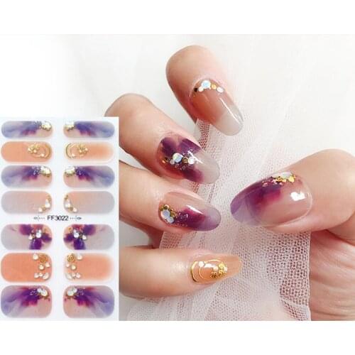 Watercolor Style Creative Manicure Decoration Nail Tape Full Beauty Nail Art Stickers Designer Nail Decals Nail Decoration