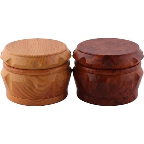 Wooden Tobacco Herb Grinder Resin Smoke Grinders 4 Layers Herbal Spice Tobacco Crushers Smoke Pipe for Smoking Accessories
