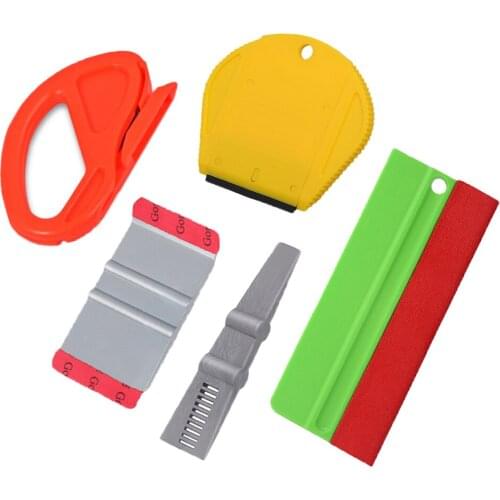 EHDIS 5 Pcs Vinyl Car Wrap Tools Set Car Window Carbon Foil Film Squeegee Cutter Scraper Glue Remover Auto Styling Accessories
