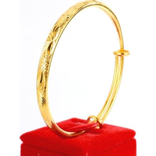 Exquisite Womens 14K Gold Bracelet Push-pull Opening Bracelets for Wedding Engagement Anniversary Jewelry for Birthday Gifts