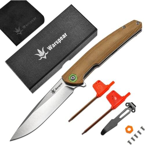 WP500T Warspear Knives Pocket Folding Knife 14C28N Blade Micarta Handle Ceramic Ball Bearings Survival Camping Hunting Knife
