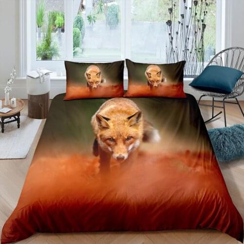 Home Living Luxury 3D Fox Bedding Set Duvet Cover Set Pillowcase Kids Bedding Set Queen and King EU/US/AU/UK Size