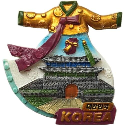 Korea Gyeongbok Palace Skirt Aromatherapy Cold Porcelain 3D Fridge Magnets Travel Souvenirs Refrigerator Magnetic Sticker