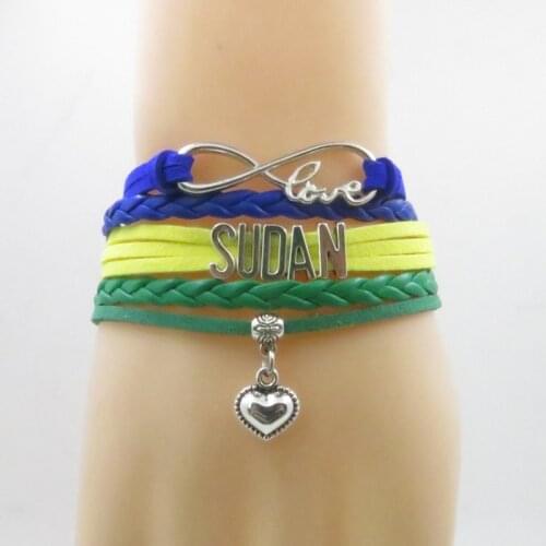 Love sudan country Bracelet heart Charm sudan country bracelets & bangles for Woman and man jewelry birthday gift