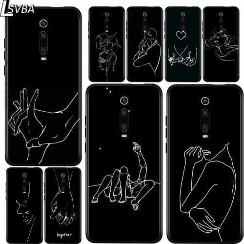 For Xiaomi Redmi 9A 9C 9 Matte Phone Case Minimalist Line Love For Redmi 10X K20 Pro 5G S2 8A 8 7A 7 6 6A Phone Cover
