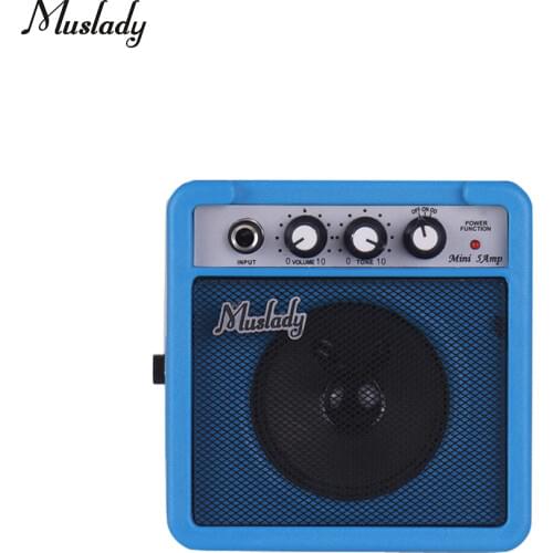 Muslady 5W Mini Guitar Amplifier Speaker 3.5mm/6.35mm1/4" Output with Shoulder Strap 5 Color Optional Guitar Accessories