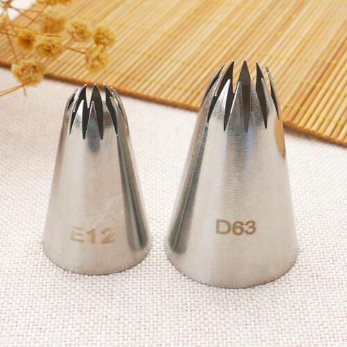D63 E12 Piping Nozzle Cake Decorating Icing Tips Stainless Steel Tube Nozzle Baking & Pastry Tools Bakeware