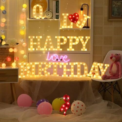 LED26 English Alphabet Symbols Shape Battery Night Light Confession Proposal Bedroom Birthday High-brightness Decorative Lights