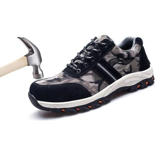 New Camouflage Black Building Work Shoes Outdoor Activities Hiking Shoes Camping Hunting Shoes Anti-smashing Safty Shoes Mens