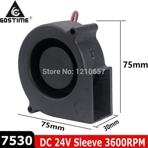 5Pieces Lot Gdstime 75mm x 30mm DC 24V 2Pin 7530 Computer PC Cooling Cooler Air Blower Fan