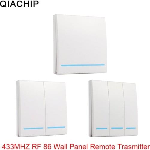 QIACHIP 433MHz Universal Wireless Remote Control 86 Wall Panel RF Transmitter Receiver 1 2 3 Button For Home Room Light Switch
