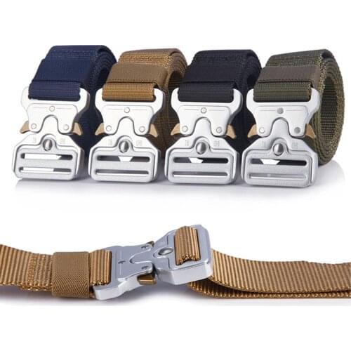 Military Tactical Belt Nylon Heavy Duty Belt Training Carry Waist Belt Army Metal Buckle Equipment Adjustable
