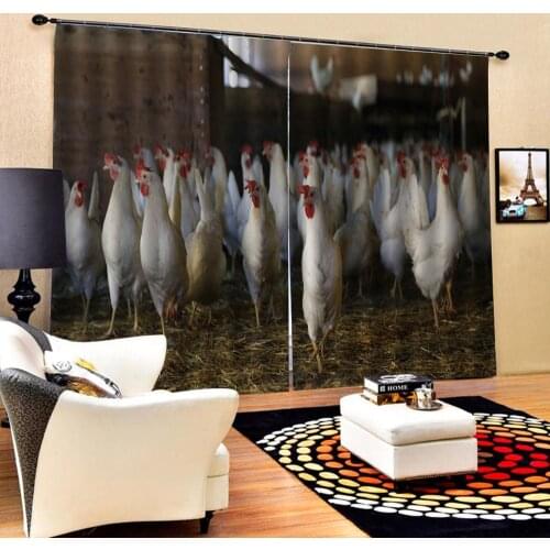 Luxury Blackout 3D Window Curtains For Living Room Bedroom Customized size Chicken curtains