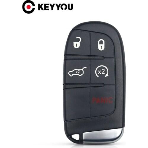 KEYYOU 20x Replacement Car Smart Remote Key Shell Case Fob Keyless For Dodge Jeep Charger Grand Cherokee 2013-2015 4+1/5 Buttons