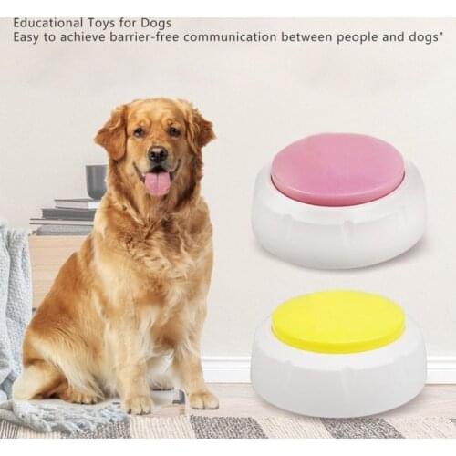 Pet Dog Speaking Vocal Button AC Can Record Light Blue Communication Device Pet Toy