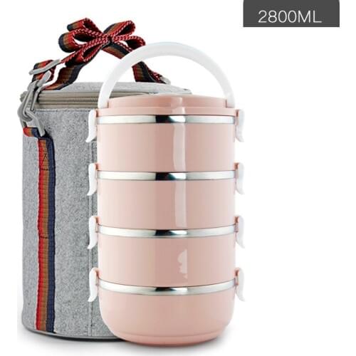 Thermos Bento Lunch Boxs School Food Storage Container Student Children 1-4 Layers Portable Insulated Stainless Steel Lunchbox