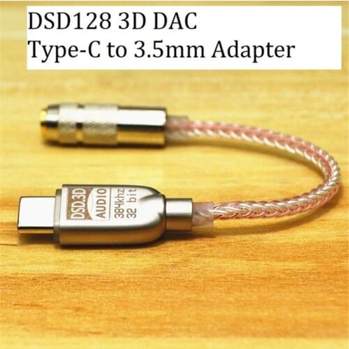 USB Type-C To 3.5 mm Jack 3D DAC Amp Audio Adapter DSD 128 Portable Headphone Amplifier For Android SAMSUNG Huawei Mac Windows