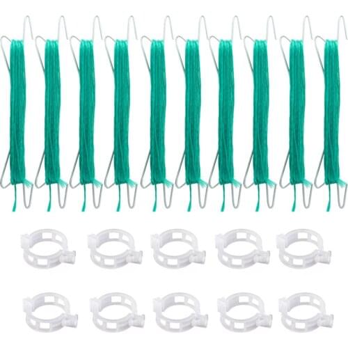 Tomato Support Growth Puller Hook Gardening Supplies Prevent Plants From Pinching Green Nylon And Iron 10cm 1500cm Plant Buckle