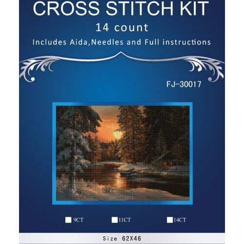 Top Quality Lovely Hot Sell Counted Cross Stitch Kit embroidery kitsOrnaments Similar DMC FJ-30017 similar snow forest