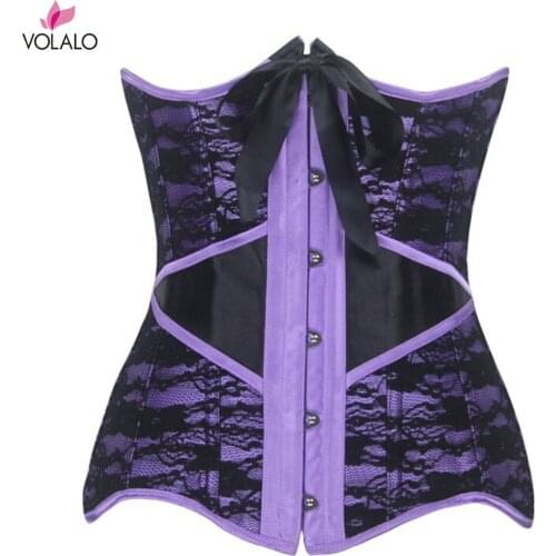 Lady Shapers Waist Corsets Purple Lace Waist Corrective Underwear Women Girdles Exquisite Corsets And Bustiers Sexy Hot Body